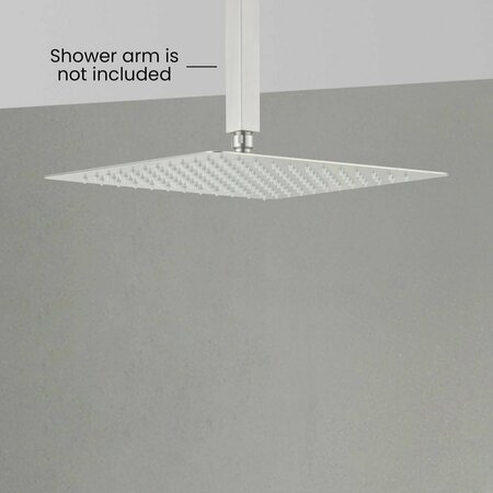 Kibi Cube 12 Metal Ultra Thin Profile Rain Shower Head 1.75 GPM - Brushed Nickel SH1202BN